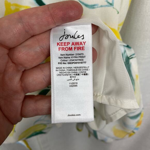 Joules Lemon Tree Print Kyra Tank Blouse Sz.10 NWT - Picture 12 of 15